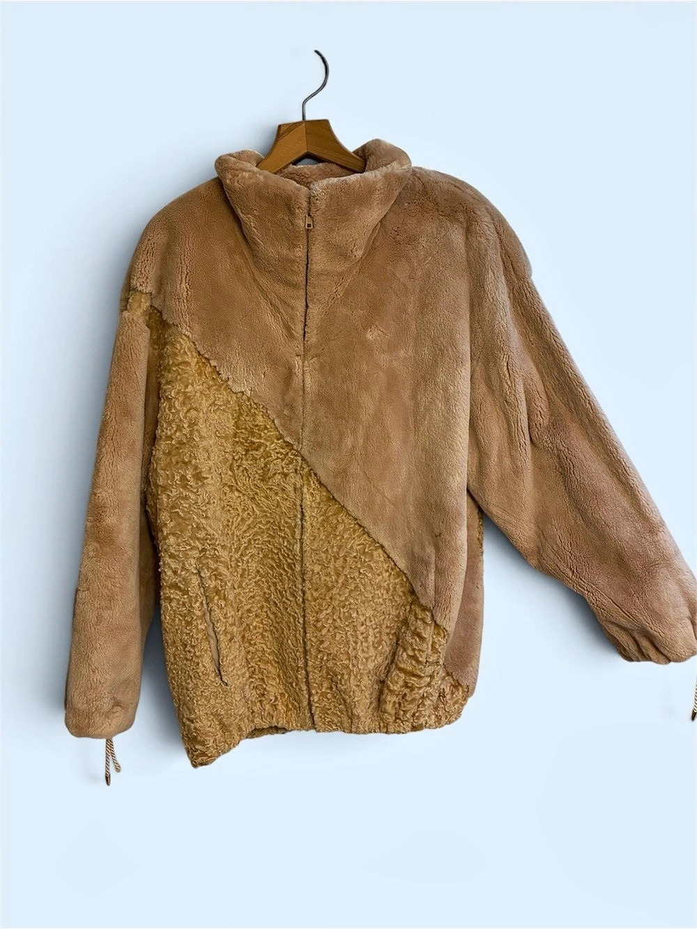 Authentic Beaver Fur Jacket in Tan